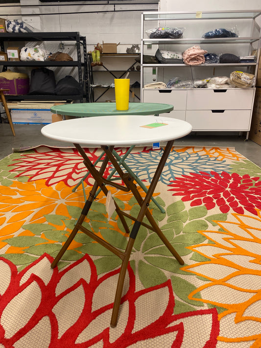 Furniture aFrench Cafe Folding Round Patio Bistro Table White - Threshold-AS IS- | Retail Price: $65nd Decor