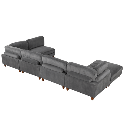 163''Modular Sectional Sofa,with Ottoman L Shaped Corner Sectional for