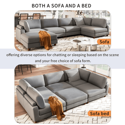 163''Modular Sectional Sofa,with Ottoman L Shaped Corner Sectional for