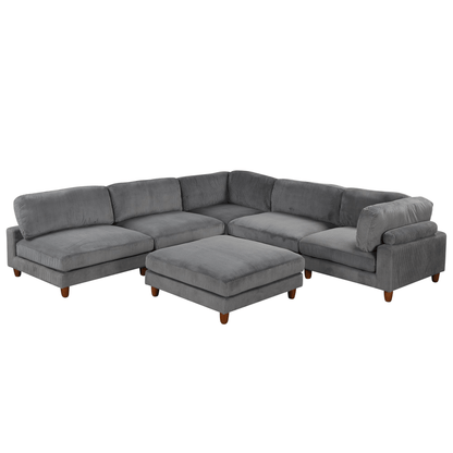 163''Modular Sectional Sofa,with Ottoman L Shaped Corner Sectional for