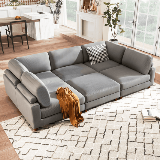 163''Modular Sectional Sofa,with Ottoman L Shaped Corner Sectional for