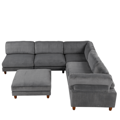 163''Modular Sectional Sofa,with Ottoman L Shaped Corner Sectional for