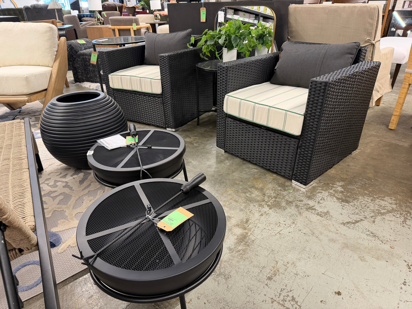 Set of 2 Outdoor Coversation Chairs Patio Rattan