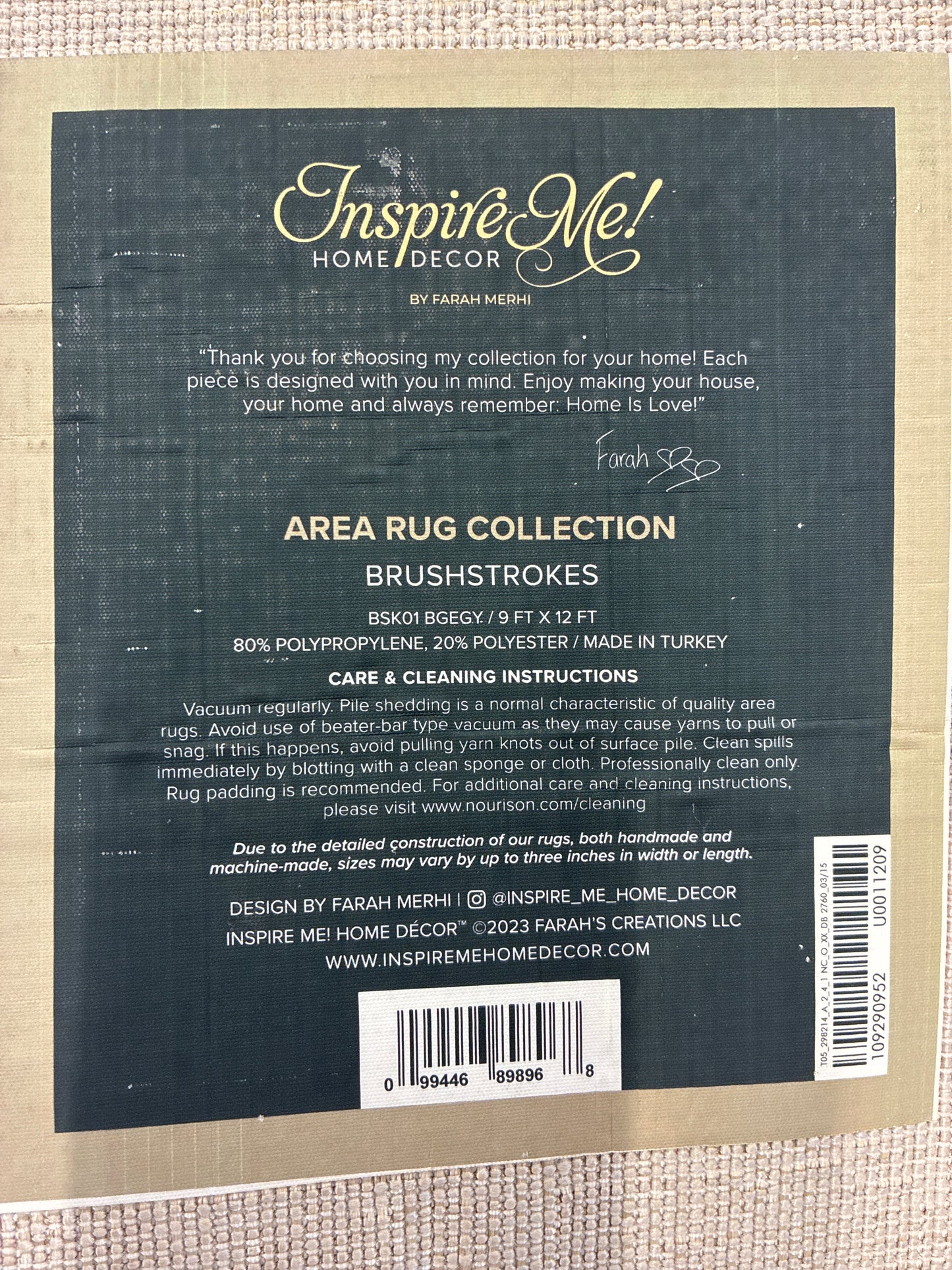 9 x 12 Rug - Inspire Me! Home Decor - Abstract Brushstrokes