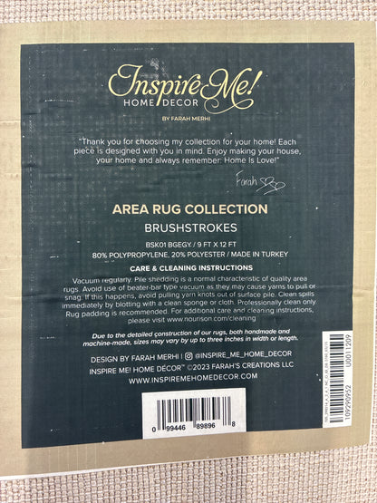 9 x 12 Rug - Inspire Me! Home Decor - Abstract Brushstrokes