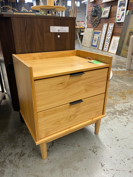 Lee Mid-Century Modern Wood Nightstand