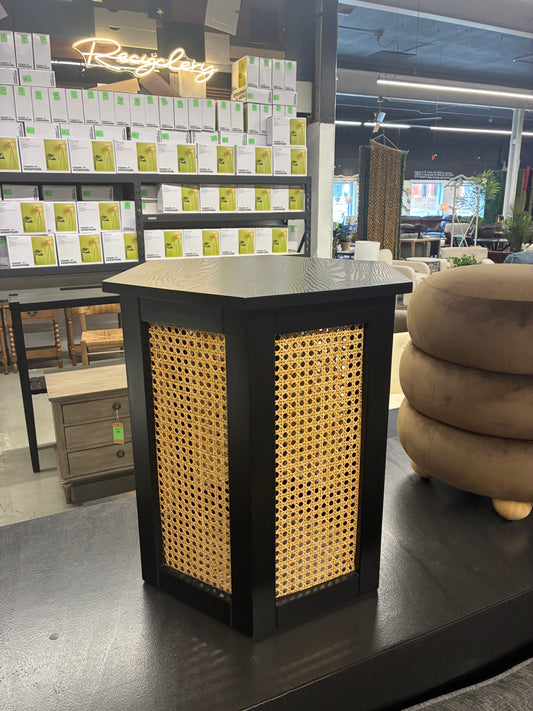 Danez Hexagon Cane Accent Table | Retail Price: $255