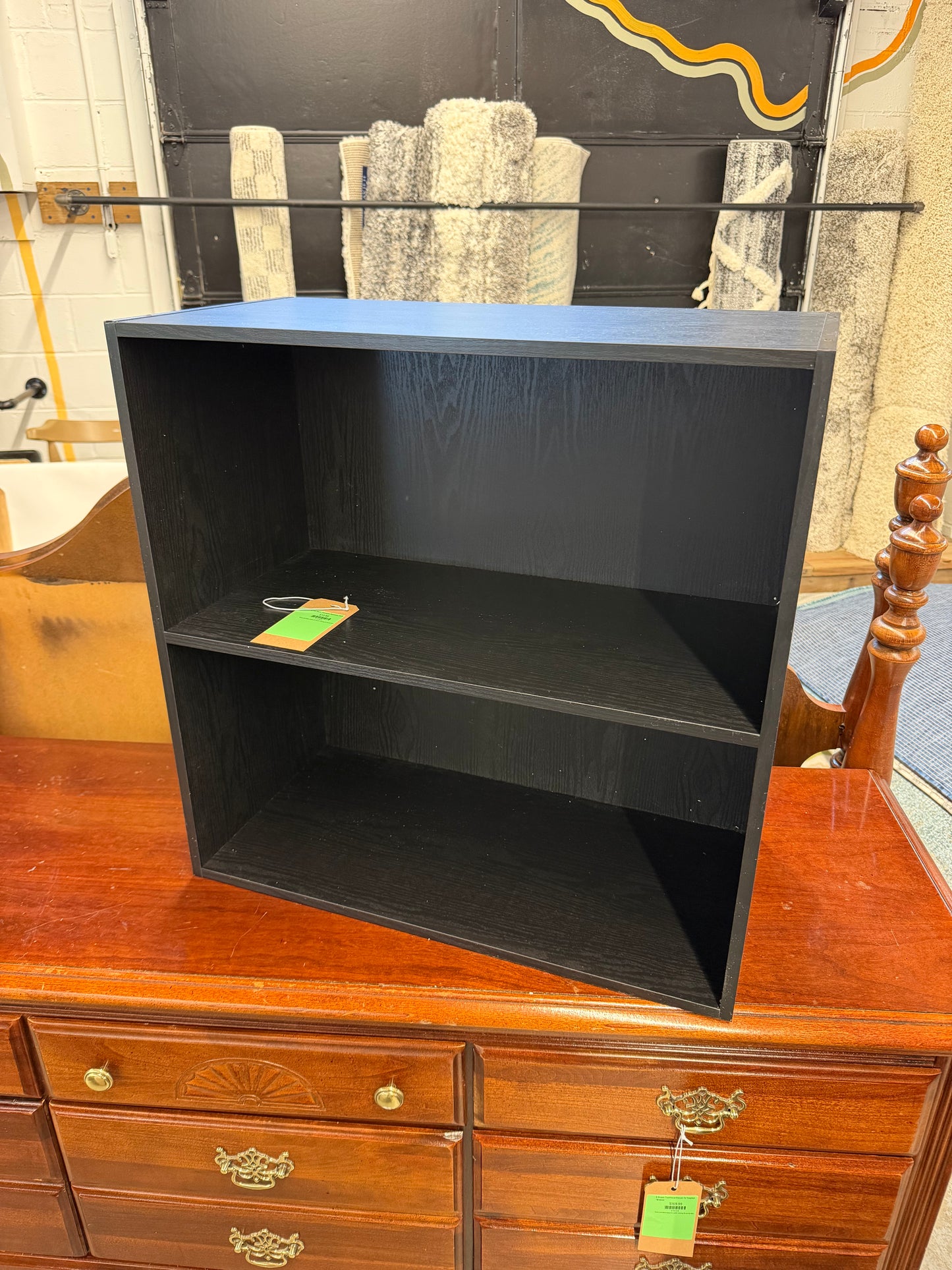 2 Tier Black Stackable Bookcase Shelf