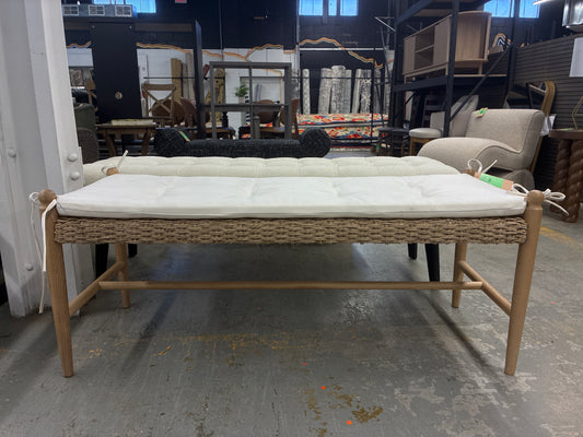 Assembled Cardamine Woven Upholstered Bench Natural - Threshold designed with Studio McGee - Retails Unassembled for $190