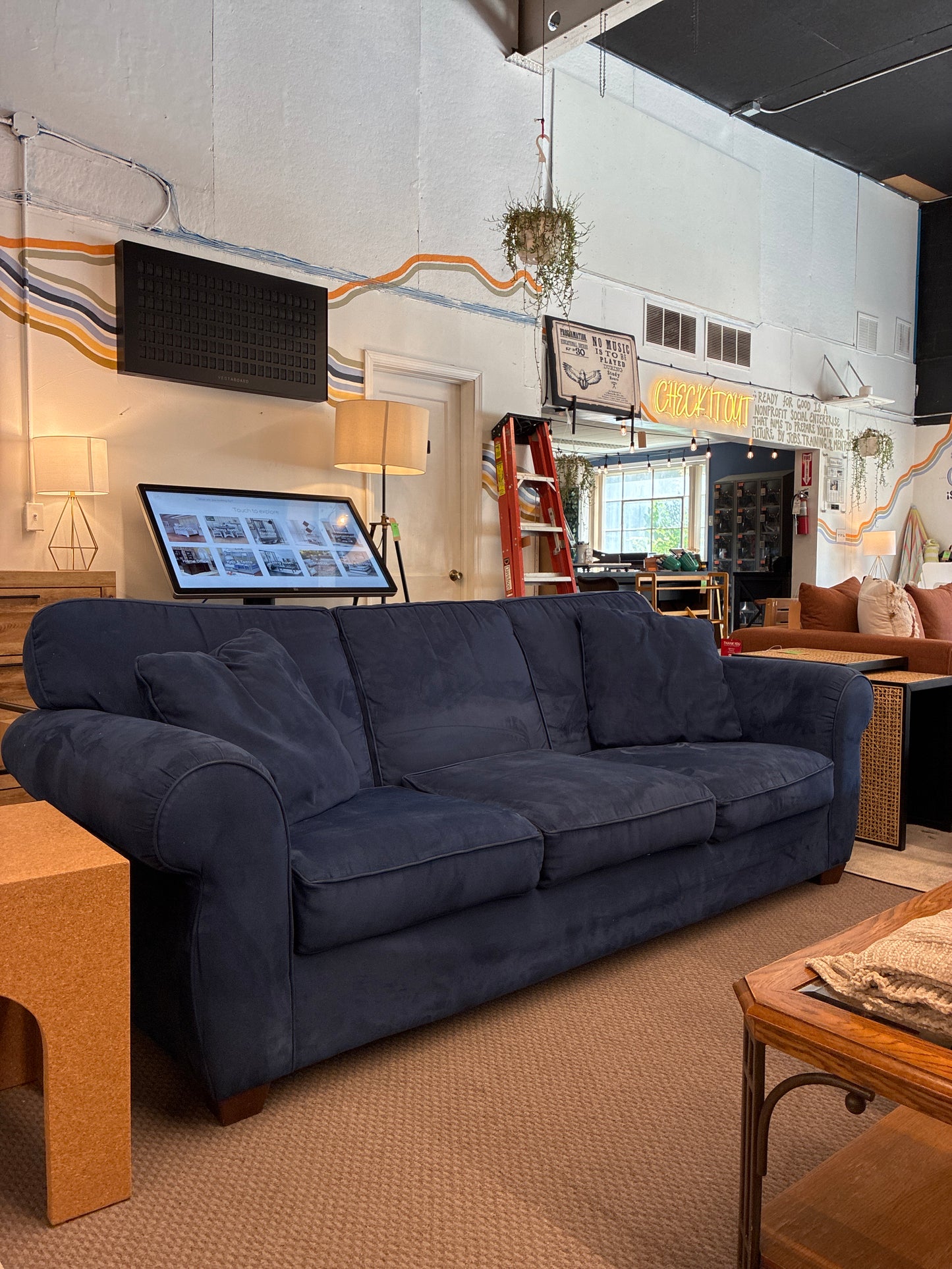 Gwen Blue Upholstered Sofa *donated