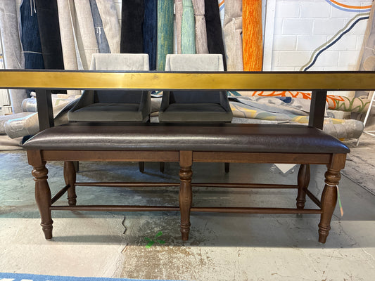 Assembled Kingston Backless Dining Bench with Faux Leather Seat Dark Raisin Finish - Intercon - Retails Unassembled for $129.99 - Star Rating Online: 4.8/5 Stars | Retail Price: $130