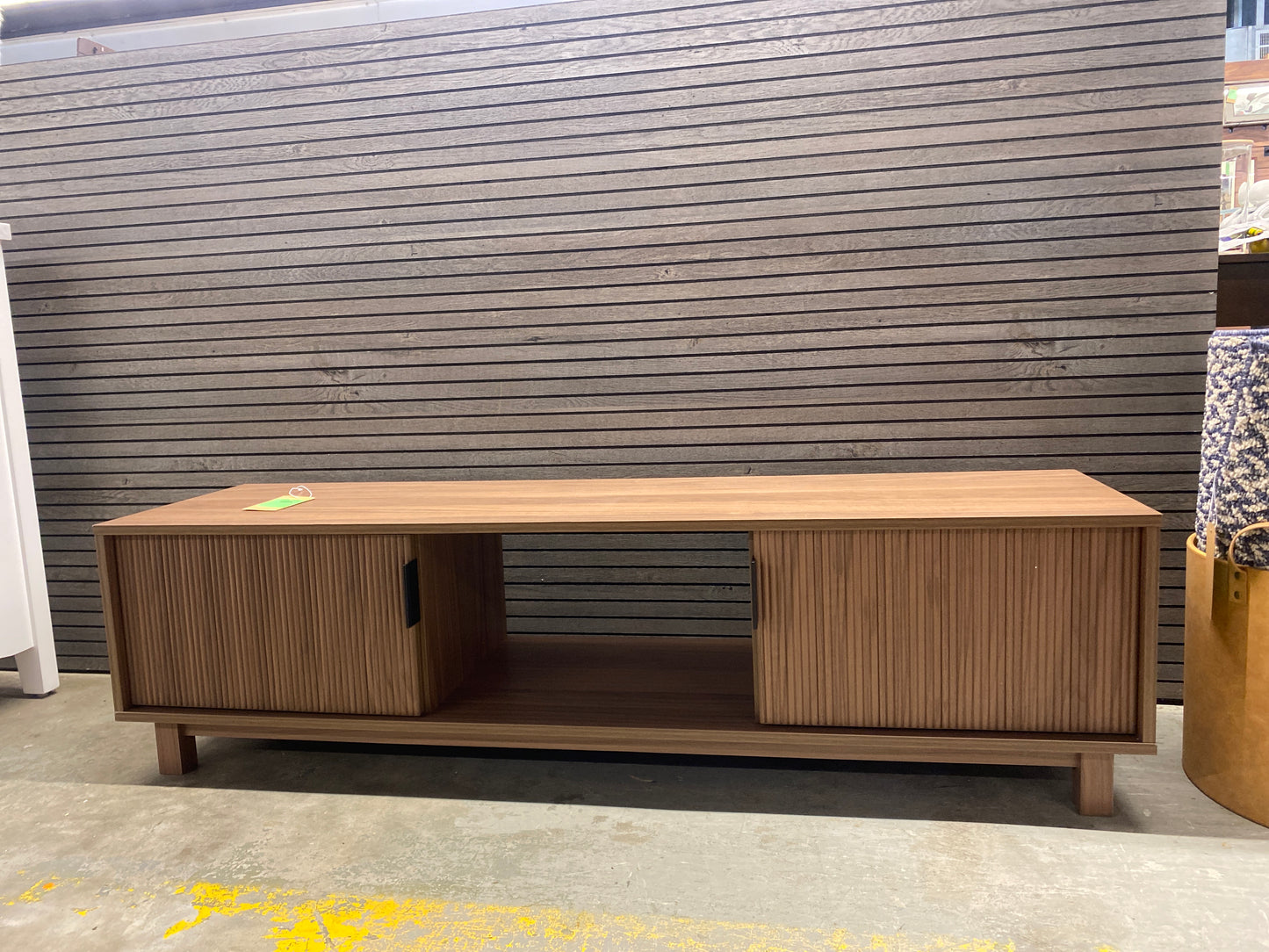 58in 2-Door TV Stand with Reeded Fronts - Mocha | Retail Price: $160