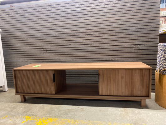 58in 2-Door TV Stand with Reeded Fronts - Mocha | Retail Price: $160