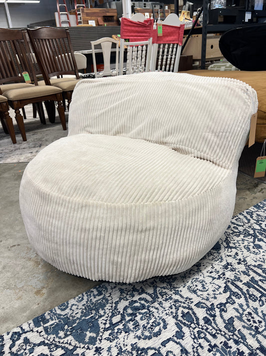 Memory Foam Filled Bean Bag Chair with Corduroy Cover Cream - Room Essentials