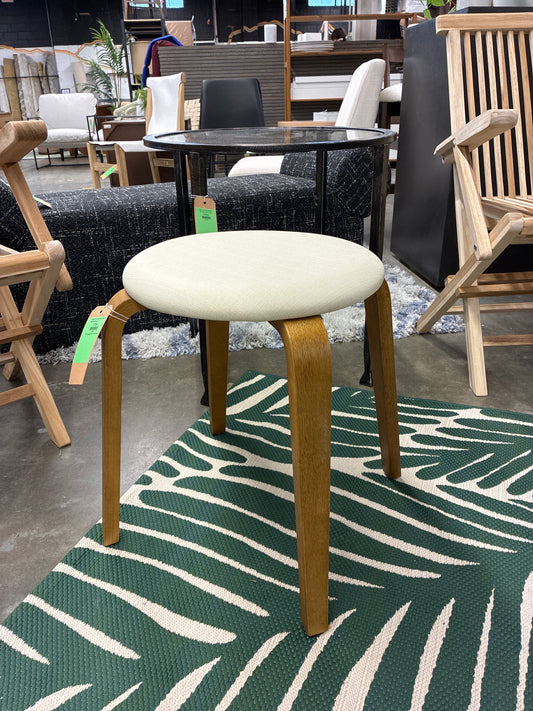 Jo Upholstered Stackable Stool in Walnut / Cream | Retail Price: $97