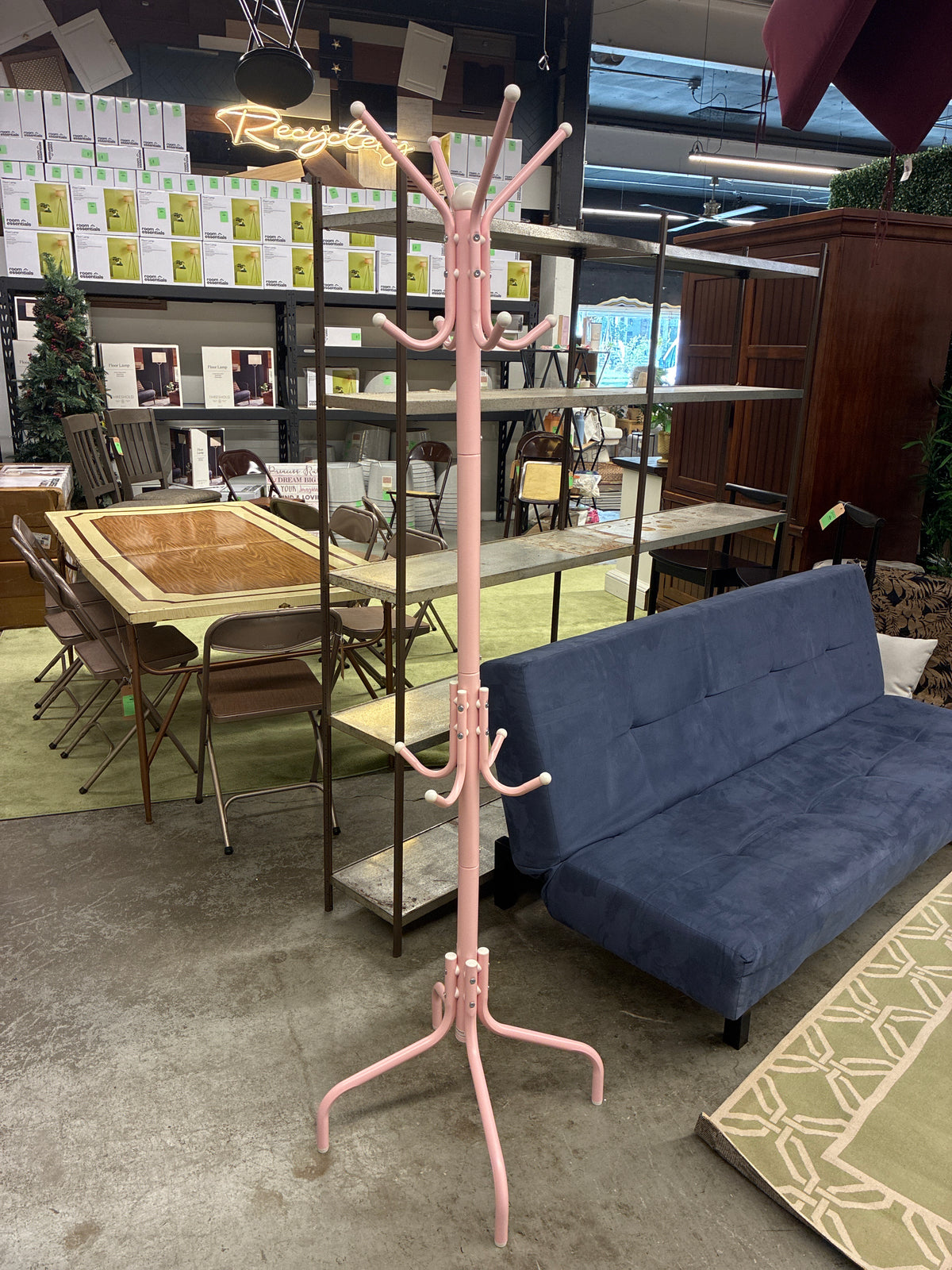 69in Metal Pink Coat Rack