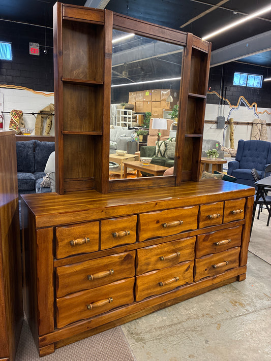 Vintage 9 Drawer Dresser with Mirror *donated