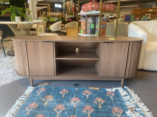 Chloe Modern Reeded 60in TV Stand - Mocha | Retail Price: $257