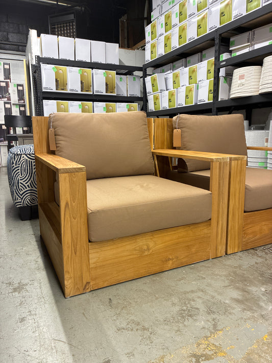 Kauai Brazilian Teak Outdoor Patio Chair in Natural / Brown | Retail Price: $743