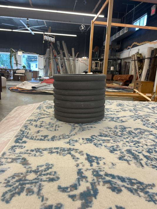 Banded Stoneware Indoor Outdoor Planter Pot Charcoal Gray 12.25"x12.25"x10" - Threshold | Retail Price: $30