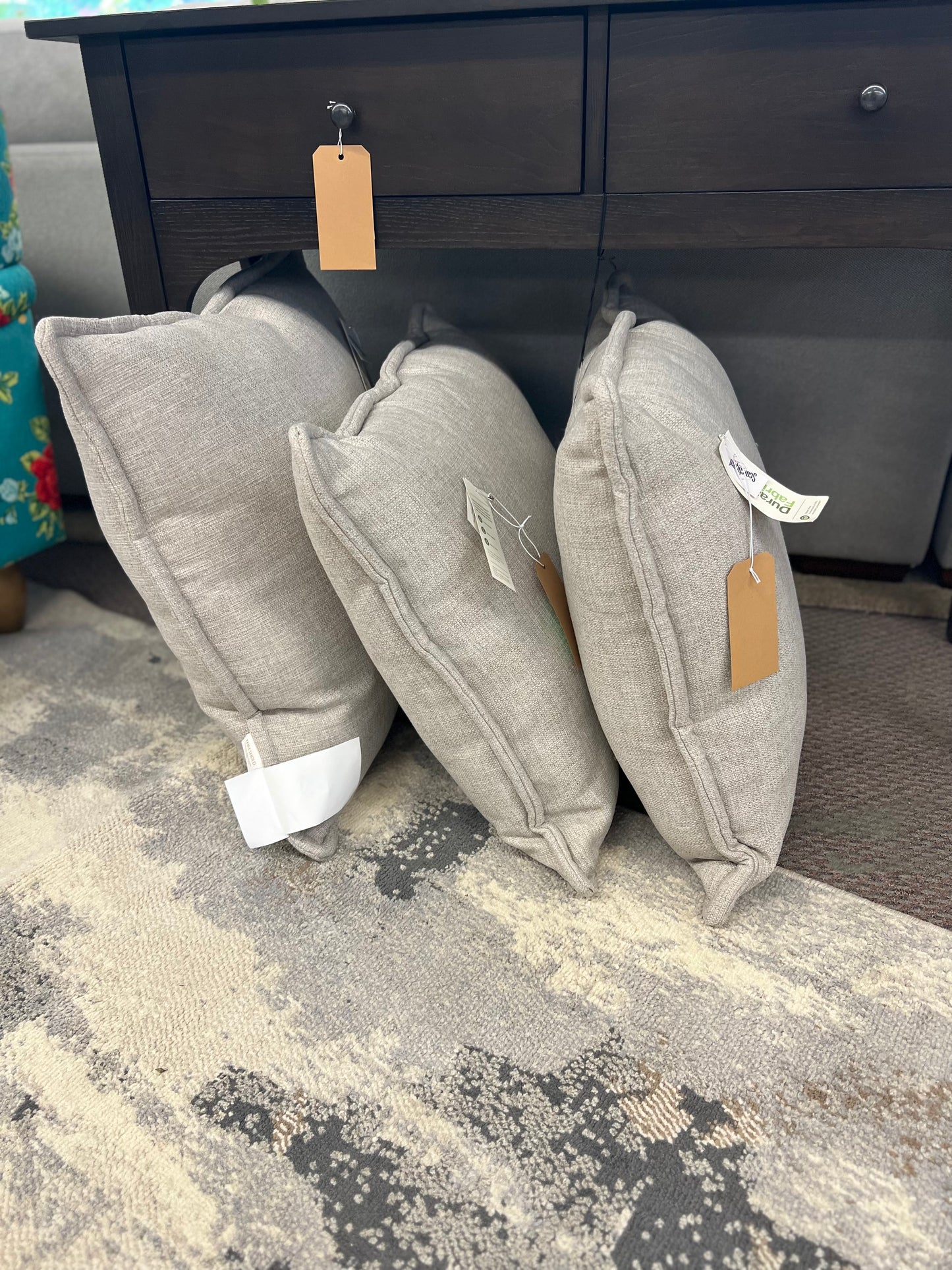 26inx24in Heathered Outdoor Deep Seat Cushion Crushed Stone - Threshold | Retail Price: $40