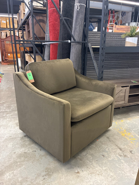 Fully Upholstered Swivel Accent Chair Dark Brown Velvet - Threshold designed with Studio McGee - Retails for $480