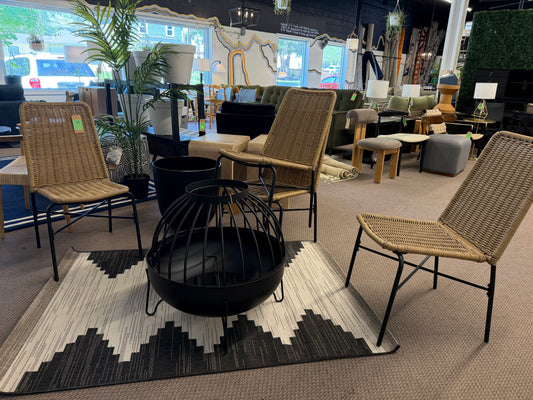 4pc Wicker Stack Armless Patio Dining Chairs Brown Retail: $340