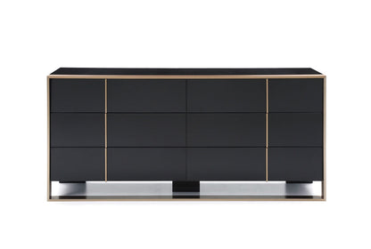 29inches Black and Brushed Bronze Dresser