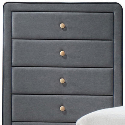 46inches Light Gray Upholstery 5 Drawer Chest Dresser with light