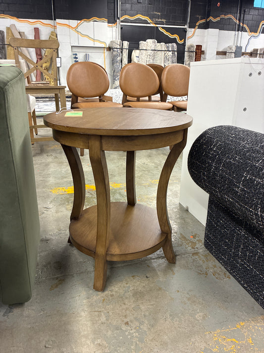 Assembled Shelburne Round Wood Accent Table Natural - Threshold - Retails Unassembled for $110 - Star Rating Online: 4.7/5 Stars - Highly Rated Online