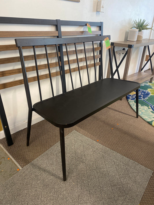 Windsor Metal Stack Patio Bench Black - Threshold | Retail Price: $125