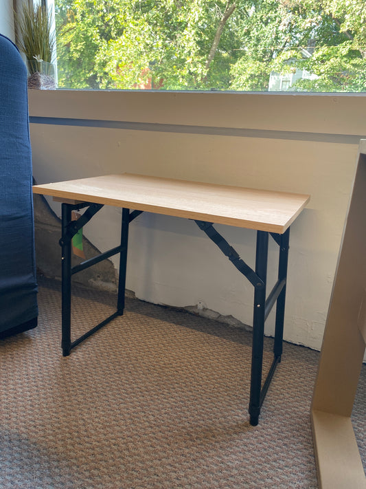 Adjustable Height Dorm Folding Table Brown - Room Essentials Retail: $40