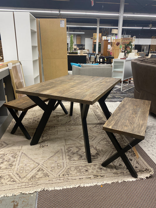 Abingdon Kitchen Table with Two Benches Retail: $817 +