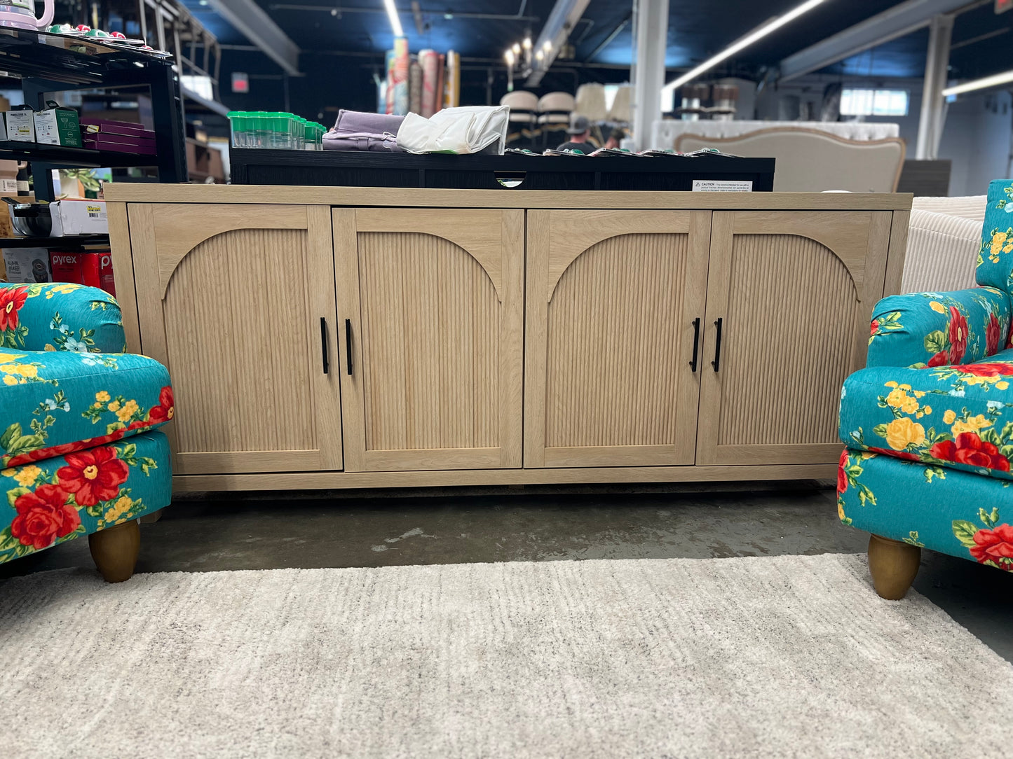 Sasha Modern 70in Reeded Sideboard - English Oak | Retail Price: $340