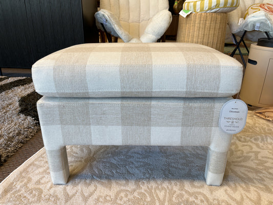 Bellfield Fully Upholstered Ottoman Checkered - Threshold designed with Studio McGee | Retail Price: $110