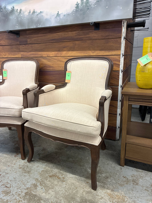 Napoleon Traditional French Accent Chair Ash - Baxton Studio: Cedar Frame, No Assembly, Polyester Upholstery - Retails for $359.99