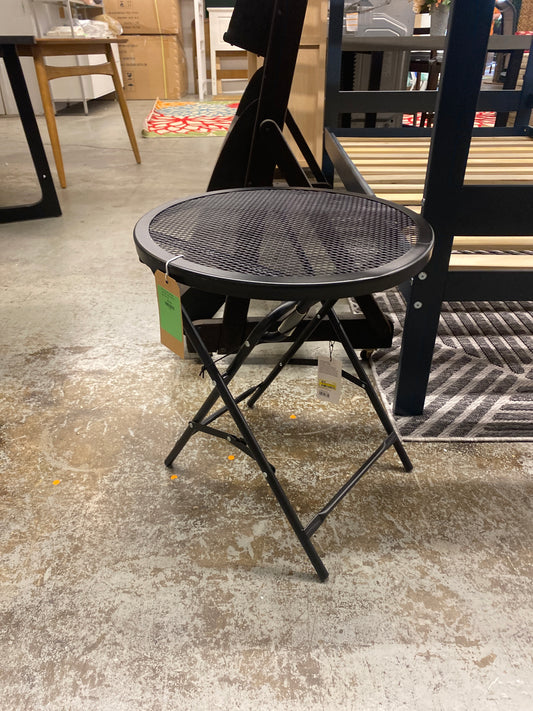 18" Metal Mesh Patio Accent Table Black - Room Essentials | Retail Price: $40