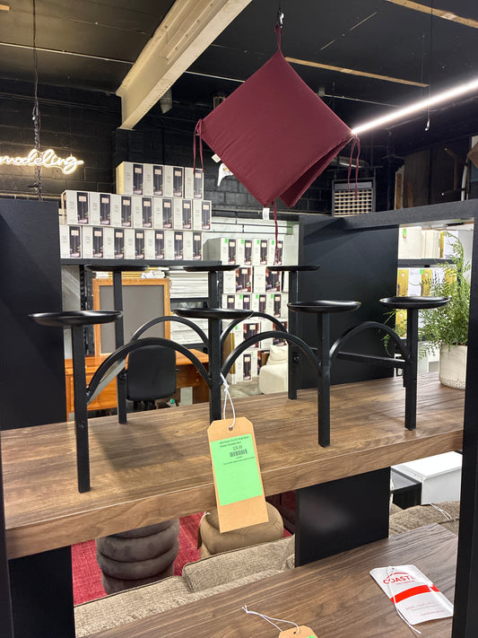 Achla Designs 10inx19in Nordic Hearth Fireplace Candelabra Black