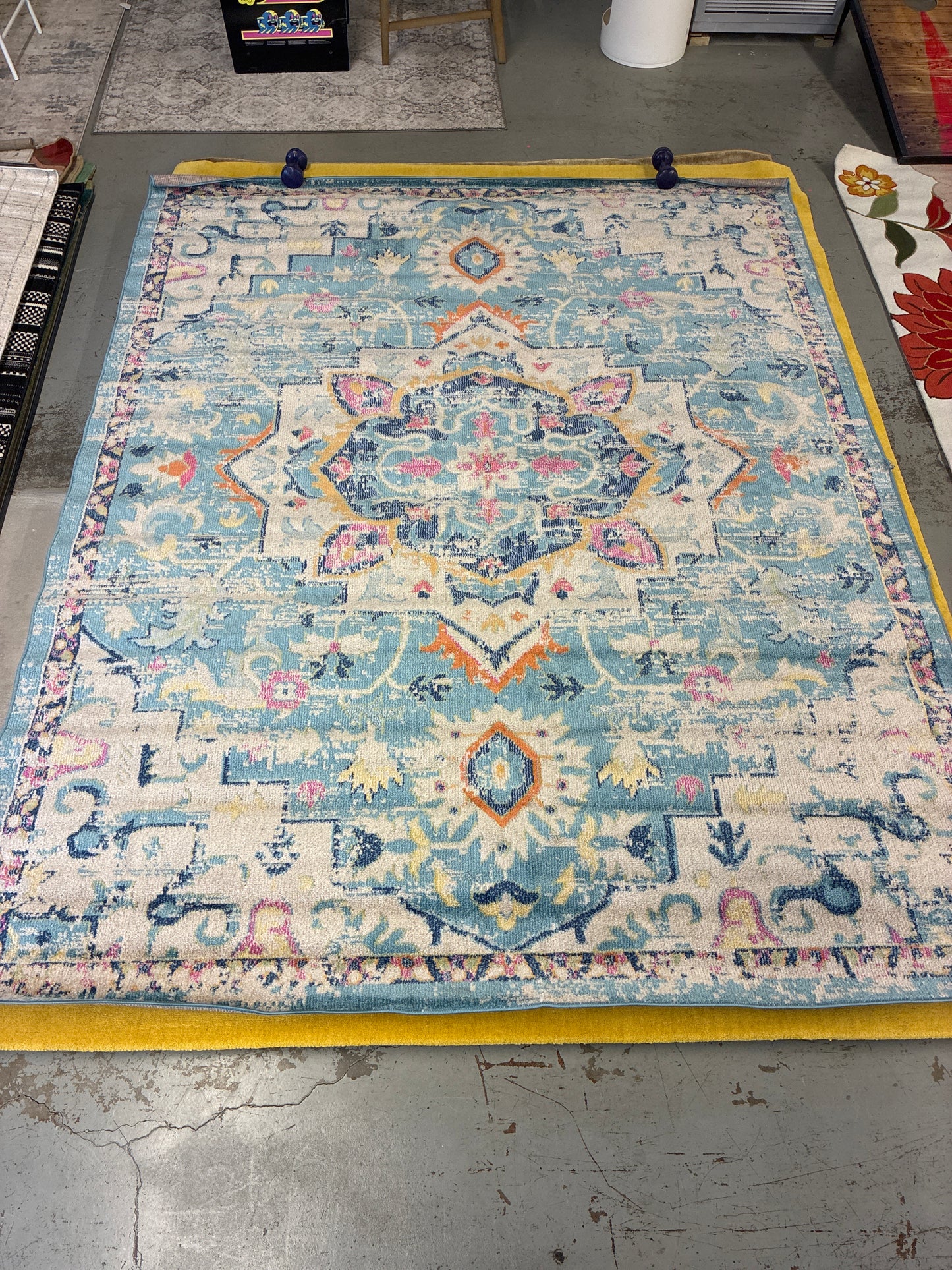 8 x 10 Area Rug Passion Teal Multicolor | ID 14192