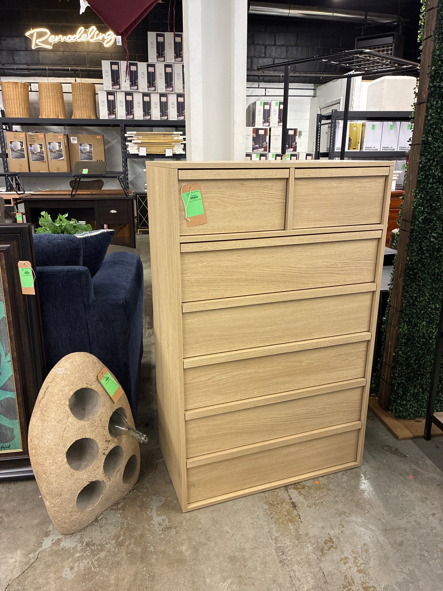 Bram 7 Drawer Dresser Chest Of Drawers in Natural