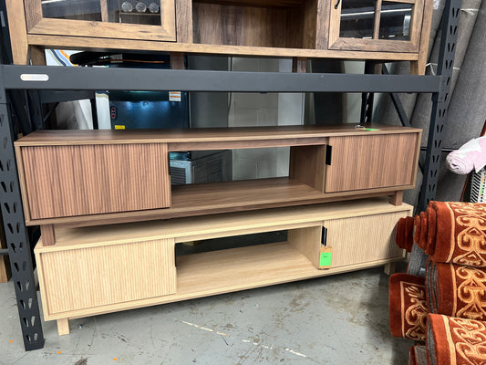 70in 2 Door TV Stand with Reeded Fronts - Mocha | Retail Price: $190