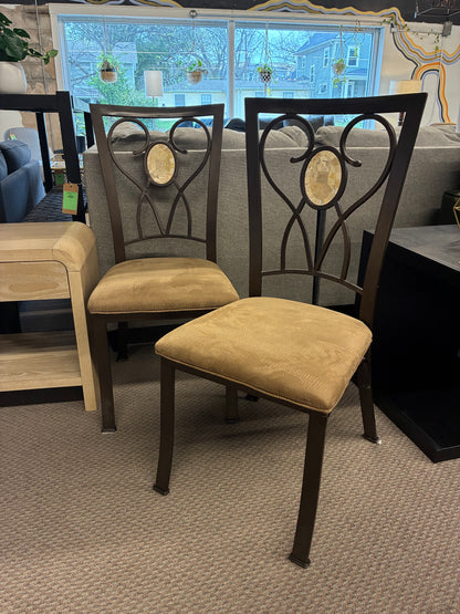 Set of 5 Metal and Upholstered Dining Chairs *donated
