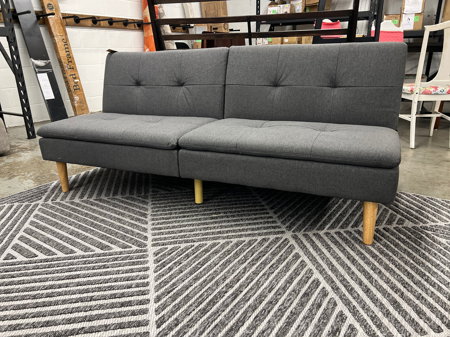 69in Tufted Dorm Futon Sofa Dark Gray - Room Essentials | Retail Price: $120