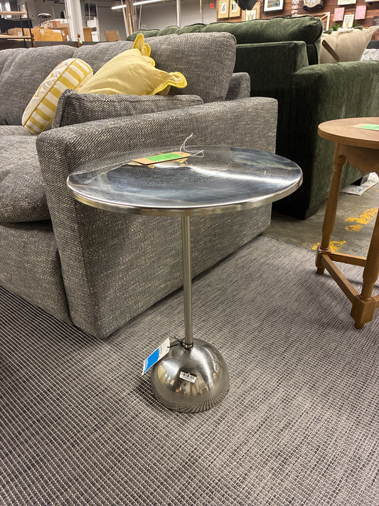 Pedestal Table Chrome - Room Essentials Fully Assembled | Retail Price: $40 | AS IS minor scratches