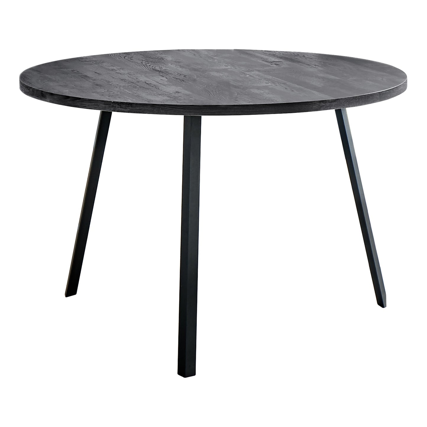 48inches Round Dining Room Table with Black Reclaimed Wood and Black