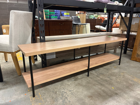 Wood and Metal TV Stand for TVs up to 60" Natural - Room Essentials | Retail Price: $90