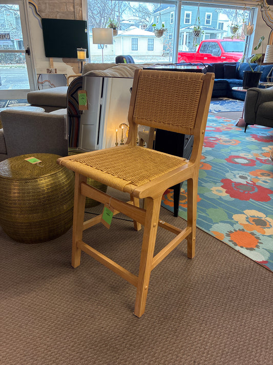 Ceylon Woven Counter Height Barstool Natural - Threshold: Rubberwood Frame, 24" Seat Height | Retail Price: $200