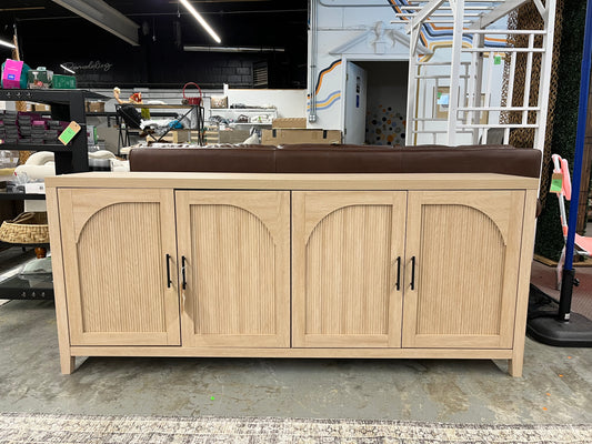 Sasha Modern 70" Reeded Sideboard - Coastal Oak Retail: $400