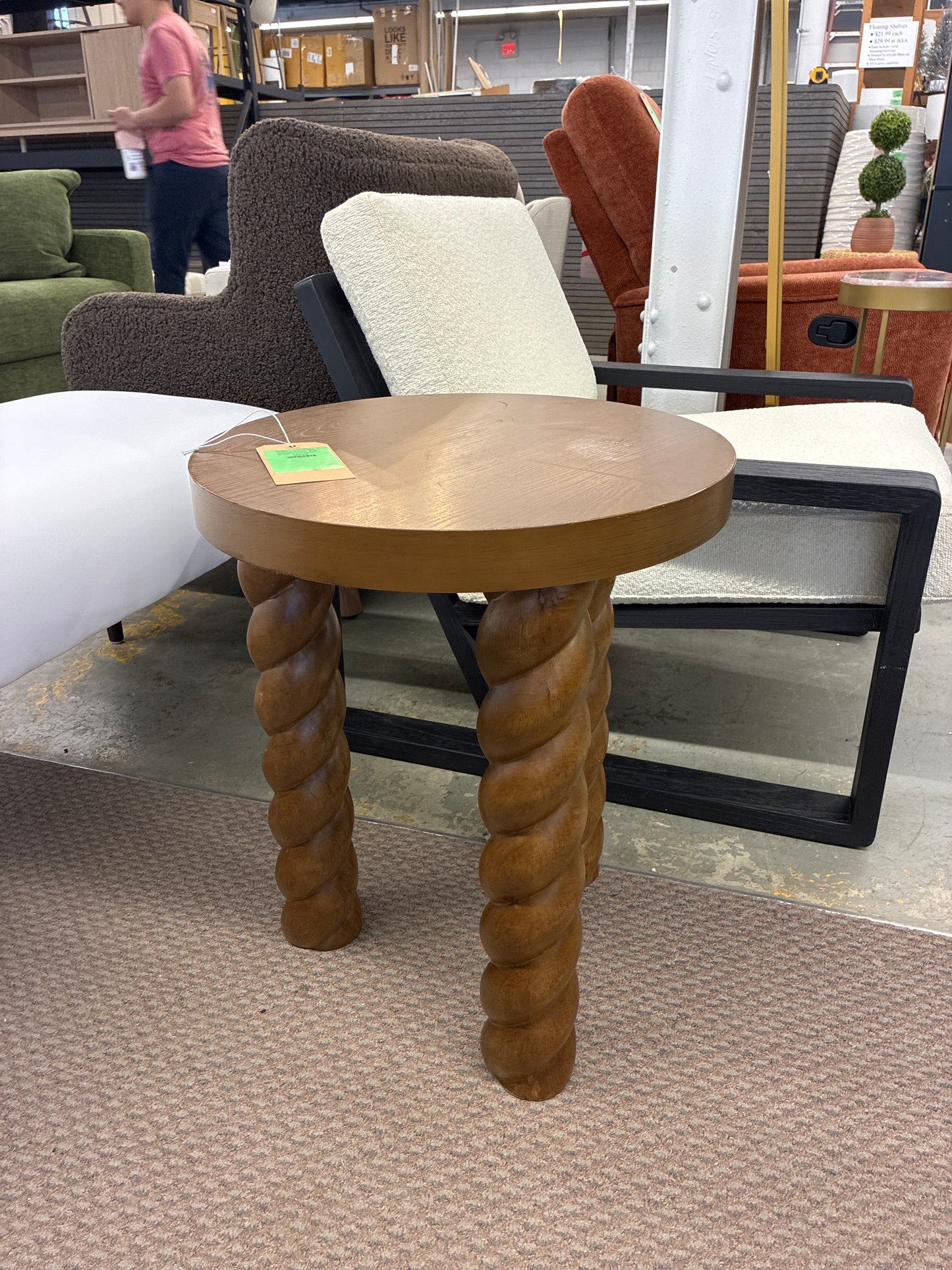 Braided Accent Table Walnut - Threshold designed with Studio McGee Fully Assembled - Retails for $160 | AS IS fair condition
