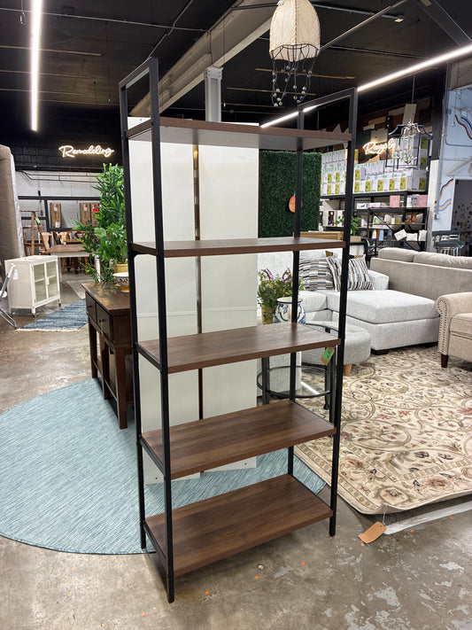 72in Loring 5 Shelf Ladder Bookshelf in Walnut